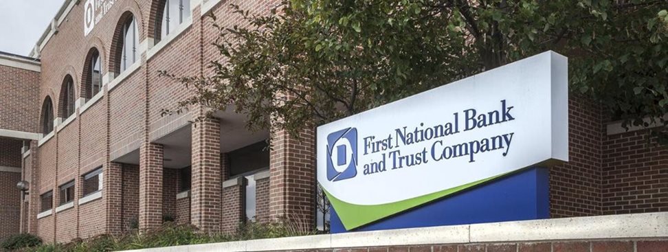 First national bank and trust outdoor sign