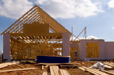 new construction home mid construction