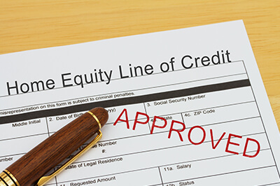 Home Equity Line of Credit Application with an Approved Stamp