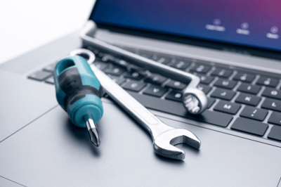 Tools on a laptop