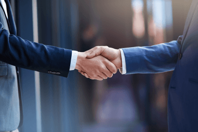 Two businessmen shaking hands