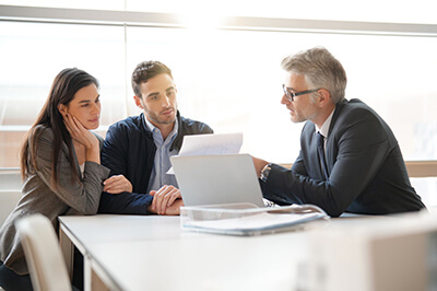 Couple meeting with a wealth manager