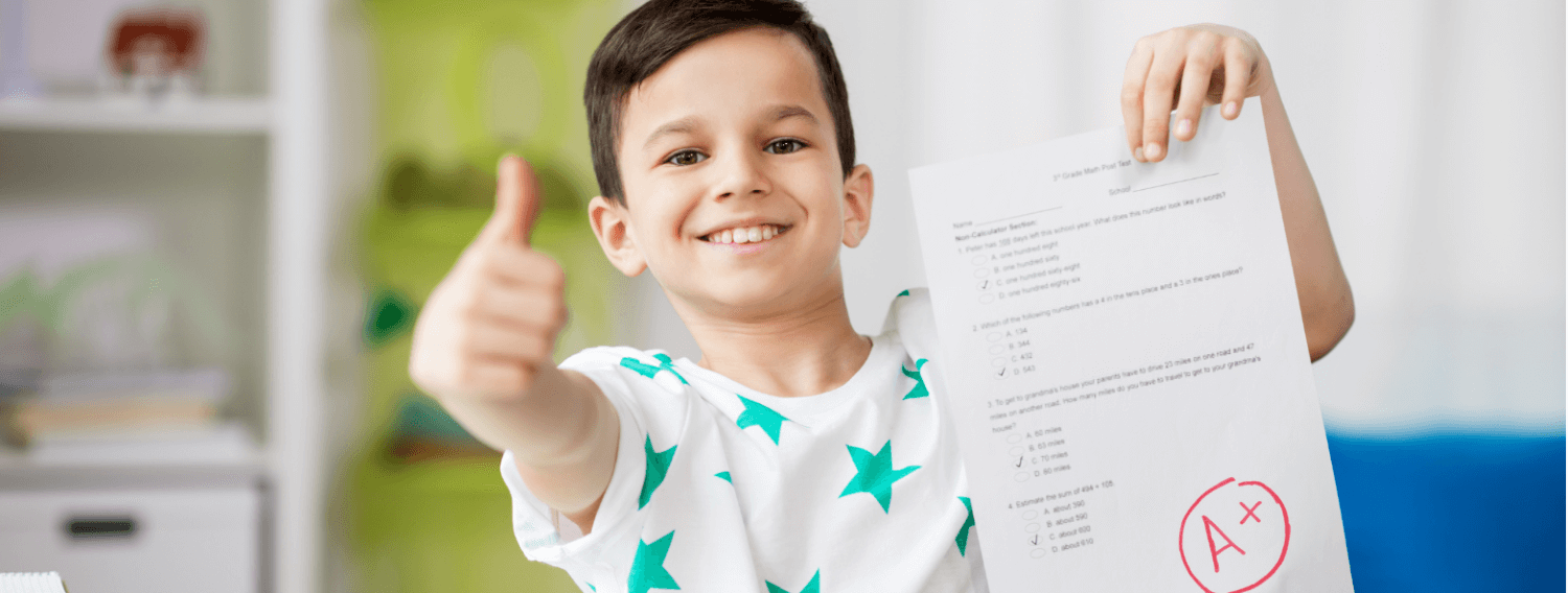 Student showing good grade