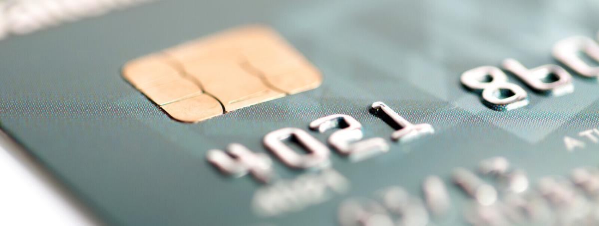 close up picture of a debit card