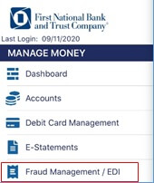 Fraud-Management.jpg Fraud Management menu-item on Business Online Banking