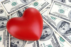 Giving Tuesday heart and money image