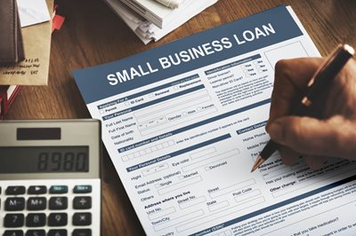 small business loan document on desk