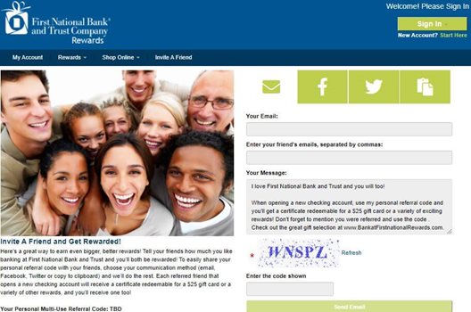 refer a friend web page